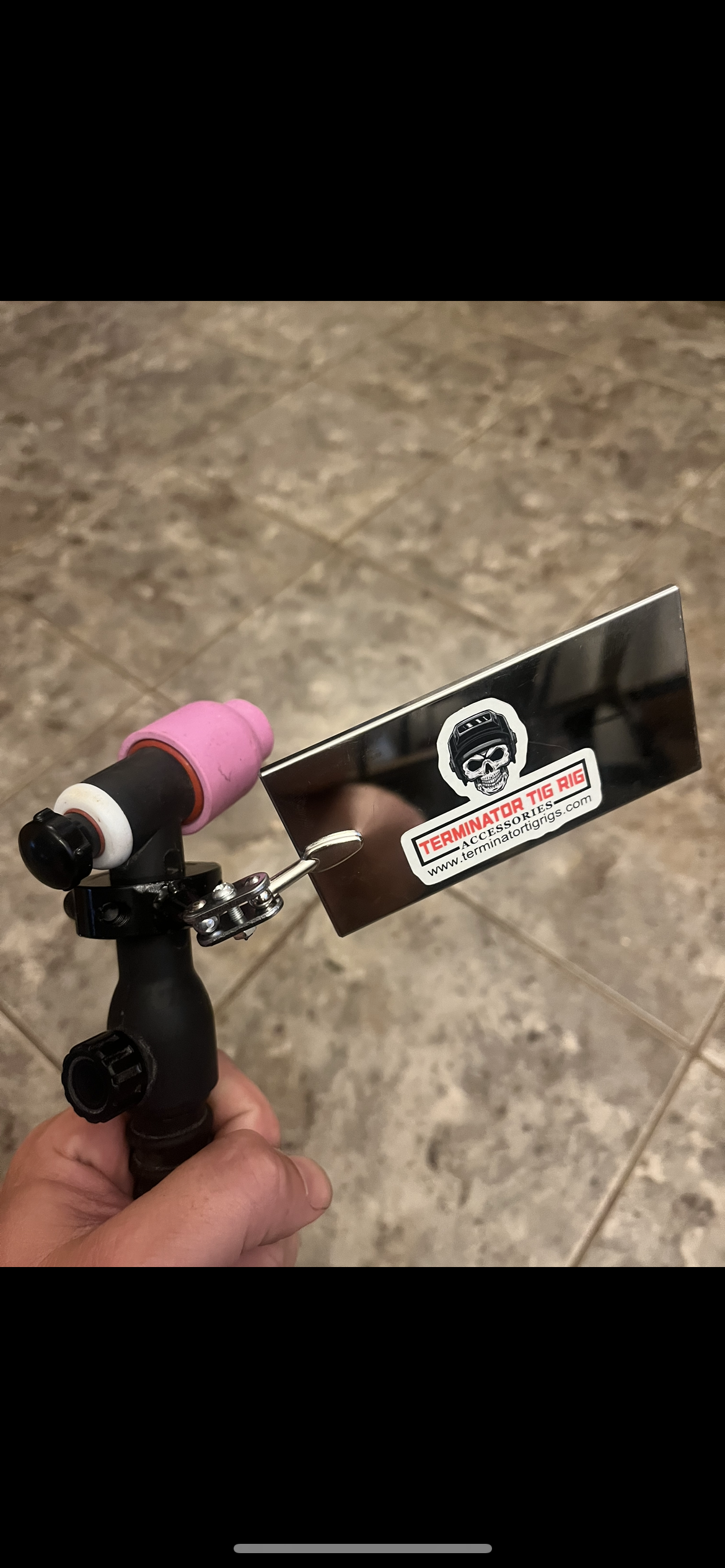 Terminator tig torch mounted mirror